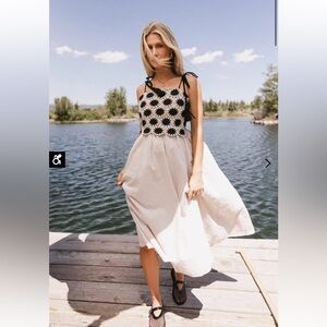 Crotchet Crème and Black Maxi Dress 🖤